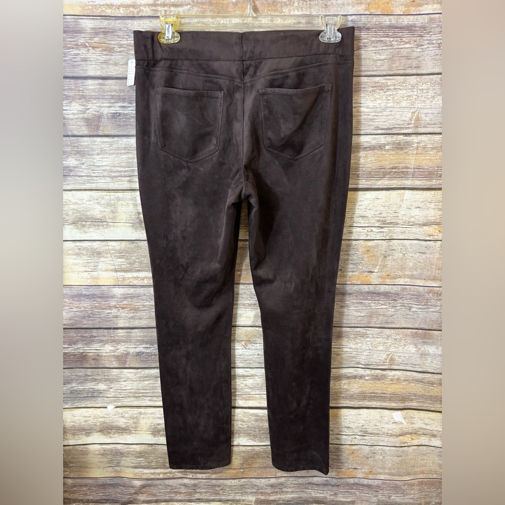 NYDJ Faux Suede Leggings Brown 10 Pull‎ On Skinny Stretch - Picture 3 of 5